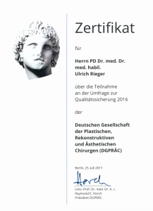 Zertifikat DGPRÄC 2016